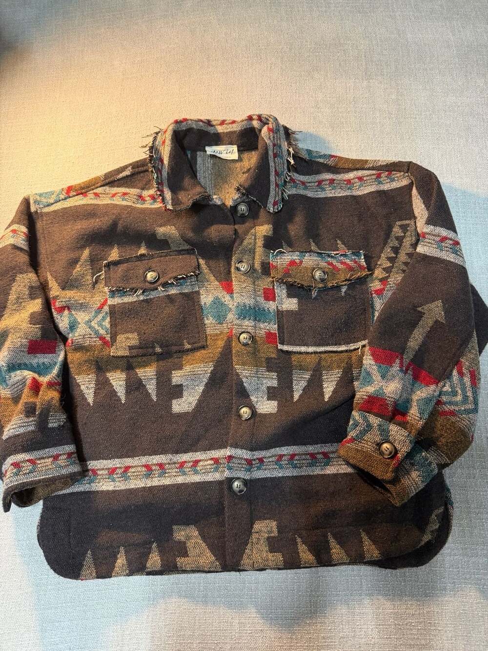 new in Women's Aztec Print Western Shacket Jacket